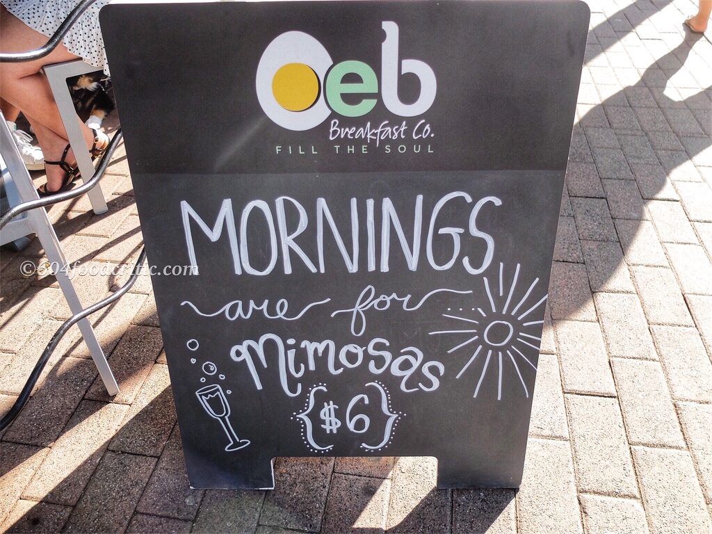 OEB Breakfast Co Yaletown Sandwich Board 2