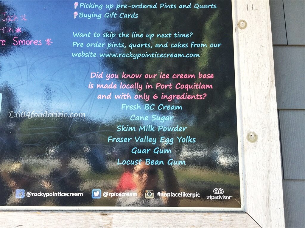 Rocky Point Ice Cream Port Moody Ingredient