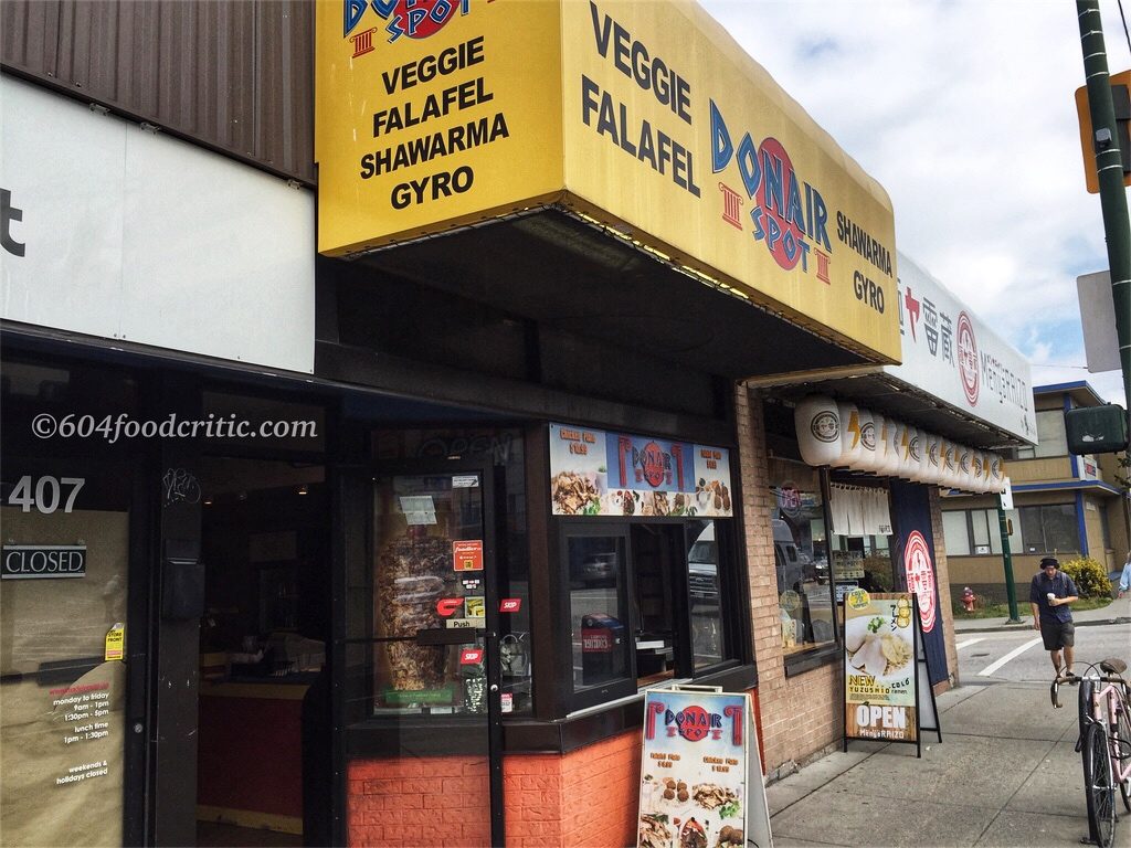 Donair Spot Lebanese Restaurant in Vancouver Front