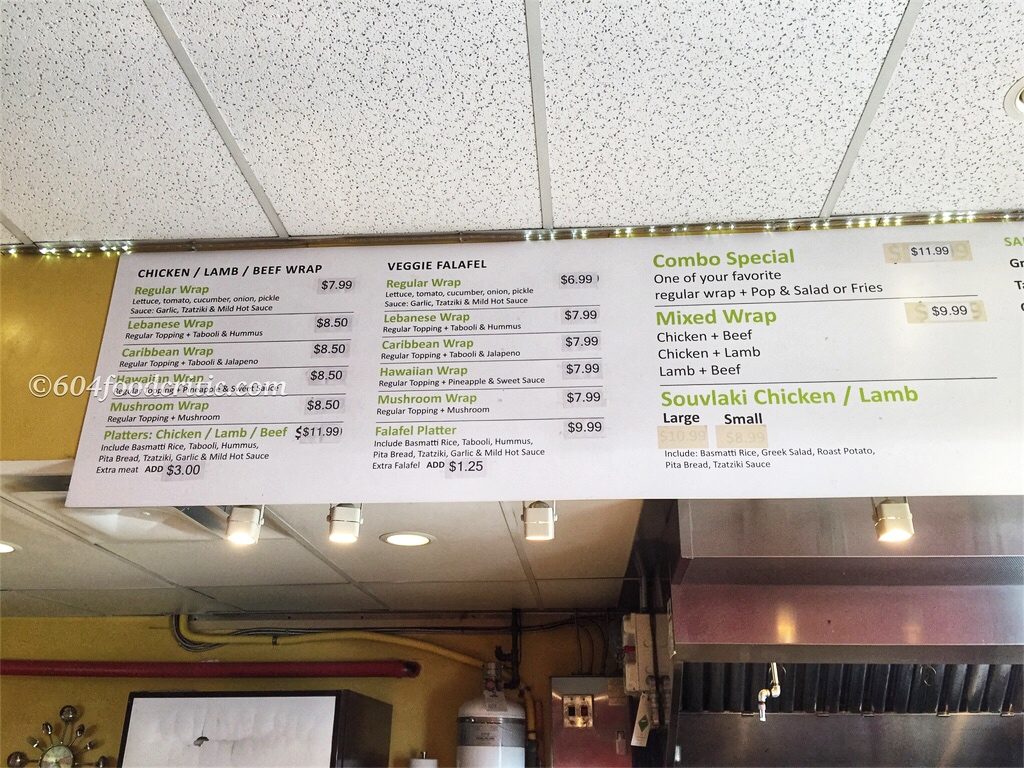 Donair Spot Lebanese Restaurant in Vancouver Menu 1