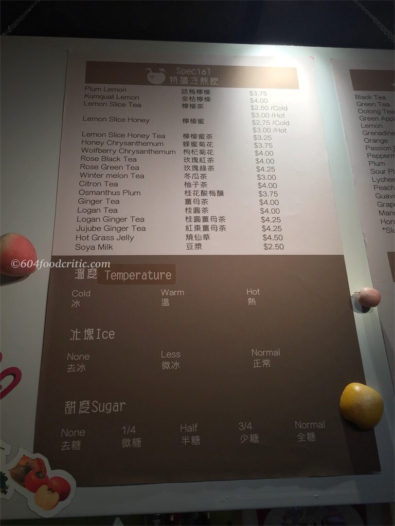 Peanuts classic bubble tea in Richmond Menu 1