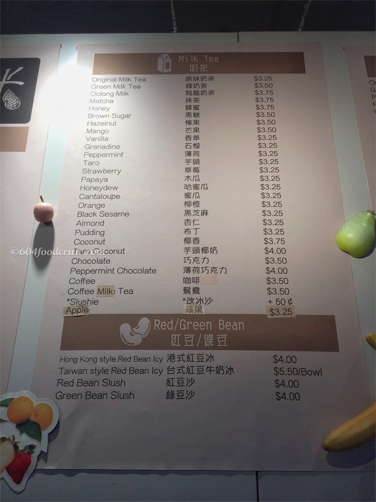 Peanuts classic bubble tea in Richmond Menu 4