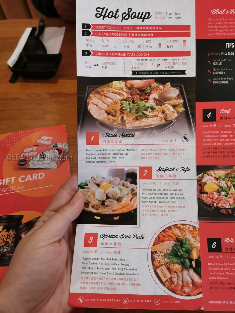 Boiling Point menu