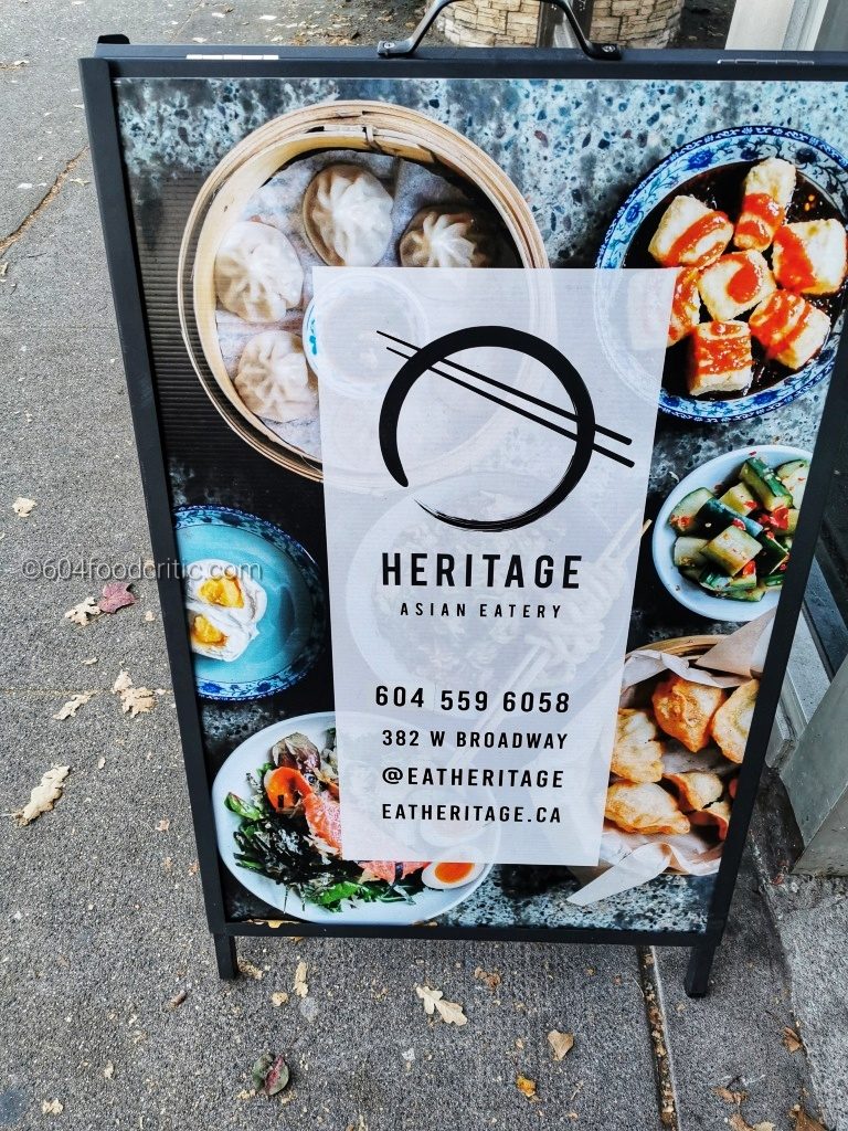 Heritage Asian Eatery sandwich board sign