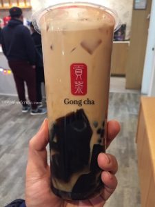 Gong Cha Franchise Taiwanese Bubble Tea Shop Caramel Milk Tea with Grass Jelly