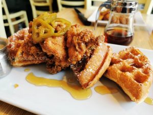 Yolks on Broadway chicken waffle
