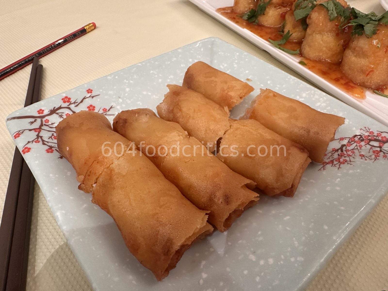 Shrimp spring rolls at New Mandarin Seafood Restaurant