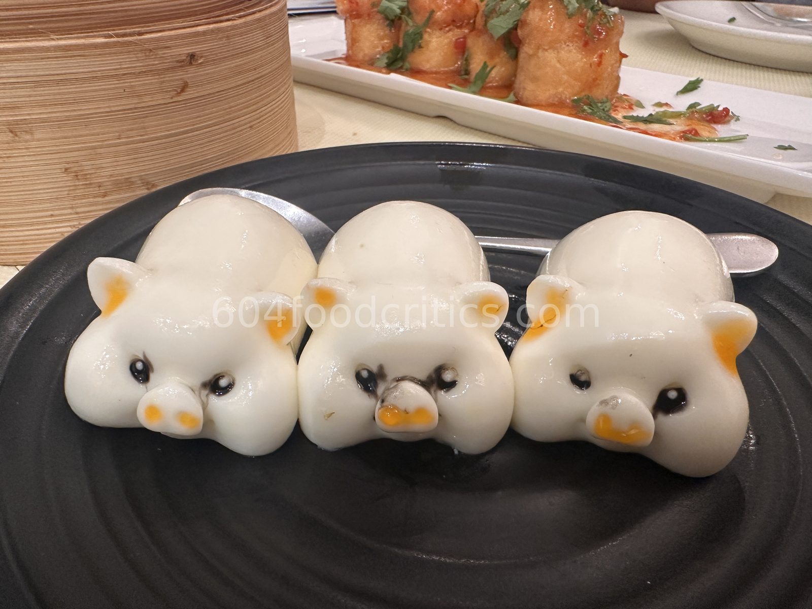Pig-shaped coconut jelly at New Mandarin Seafood Restaurant