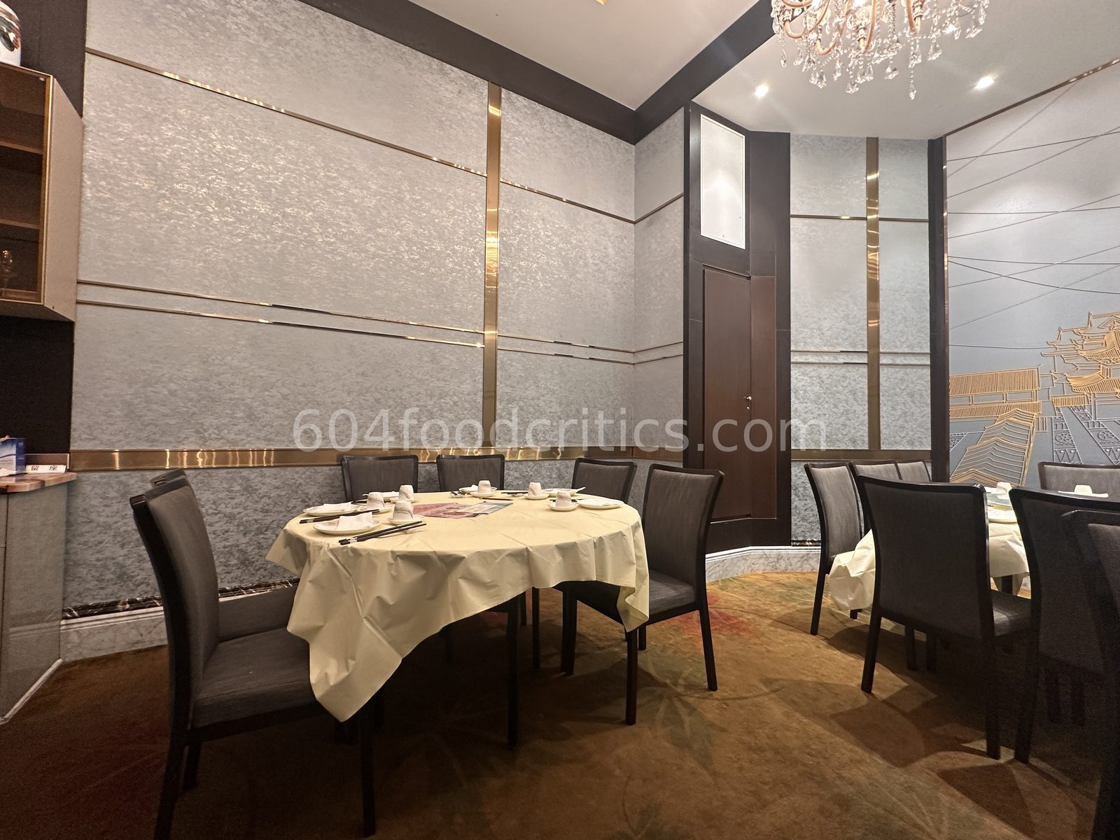 Table in the small dining room at New Mandarin Seafood Restaurant