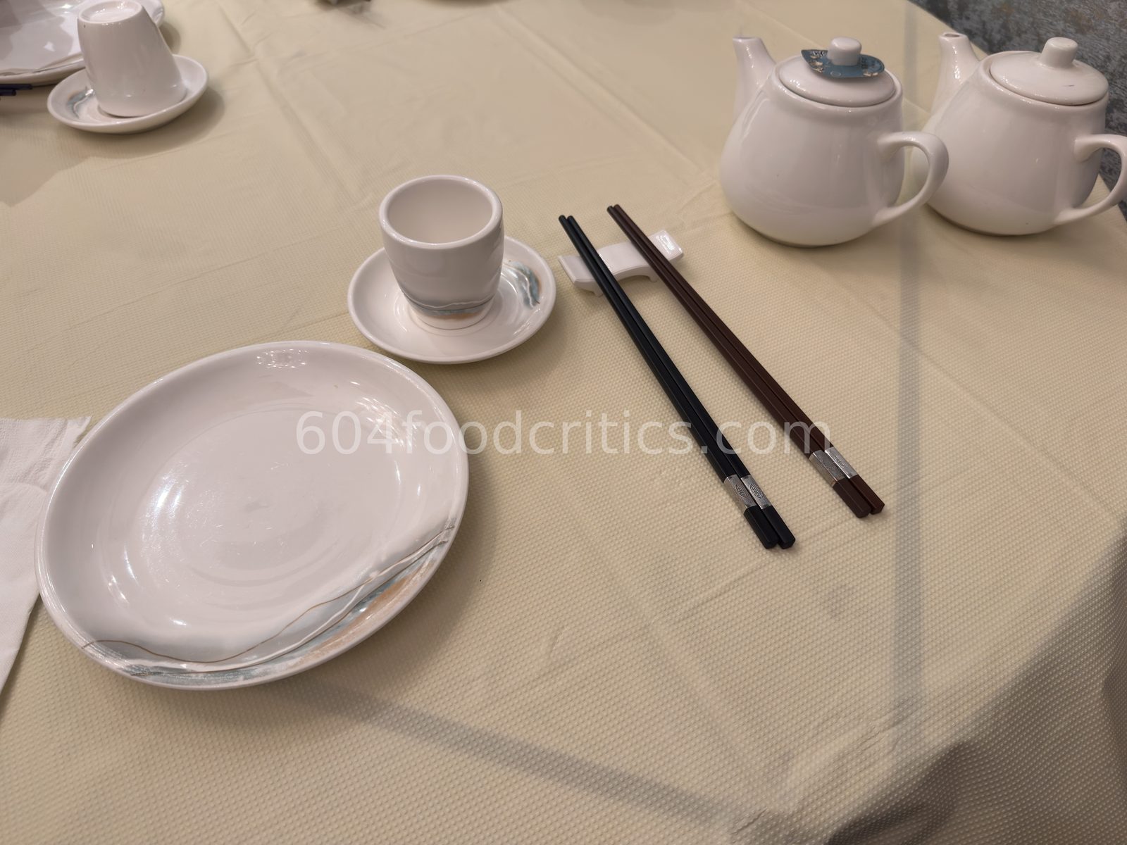 Place setting at New Mandarin Seafood Restaurant