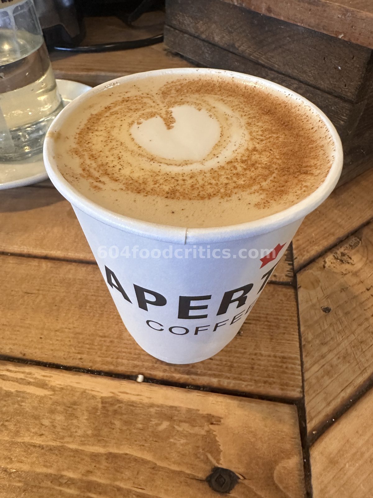 Aperture Coffee Bar latte with heart foam art